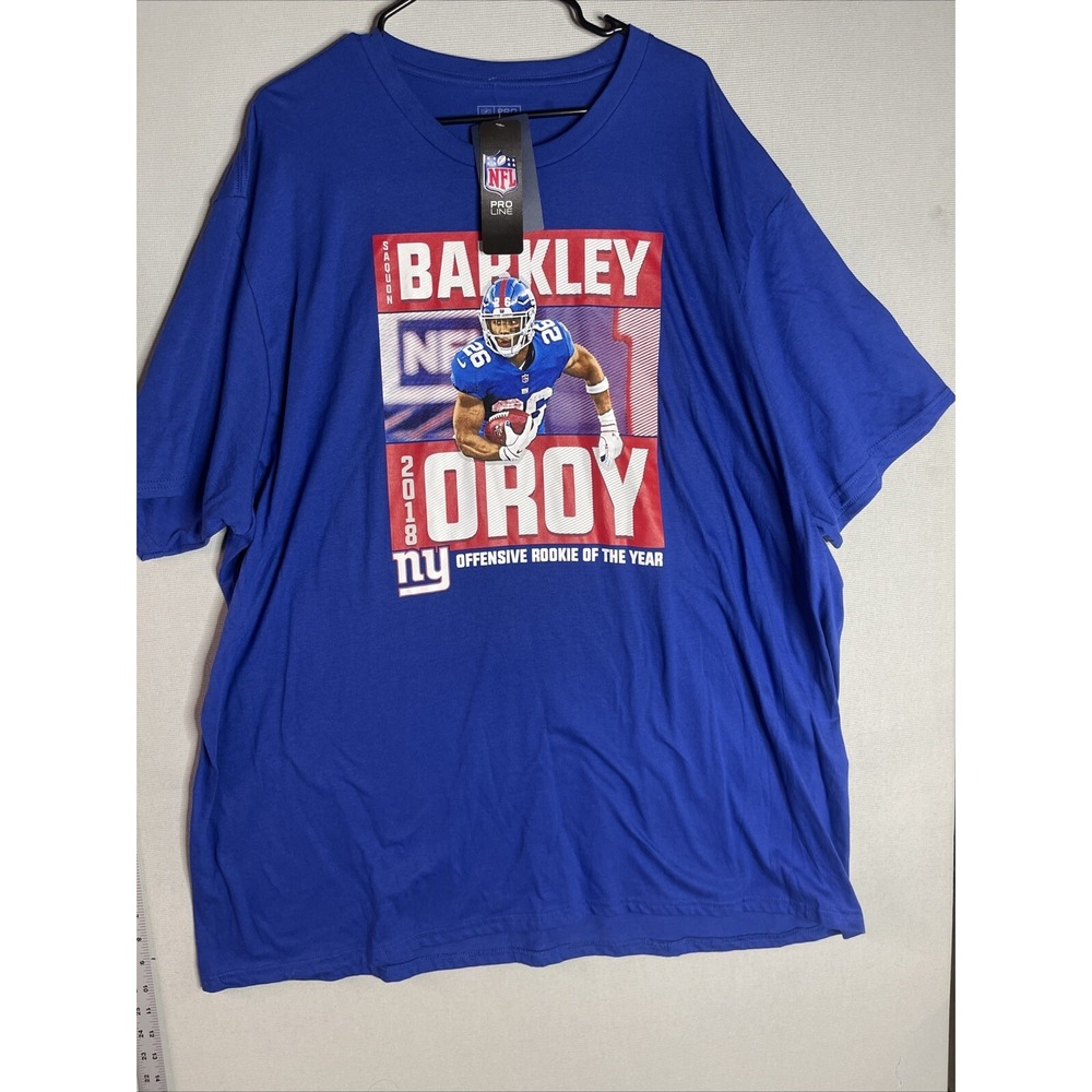 NWT NFL New York Giants Saquon Barkley 2018 Tee Shirt Rookie Of The Year 4XL